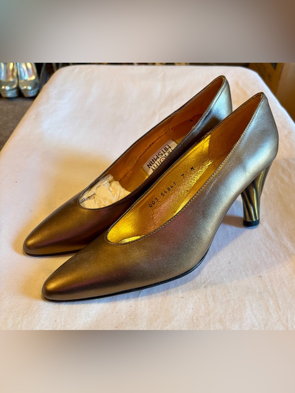Timothy Hitsman Metallic Bronze Pointed-Toe Mid Heels